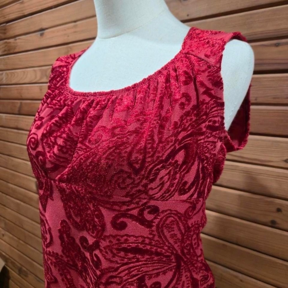 Y2K Womens Size Small Paisley Velvet Burn Out Top Whimsygoth Romantic